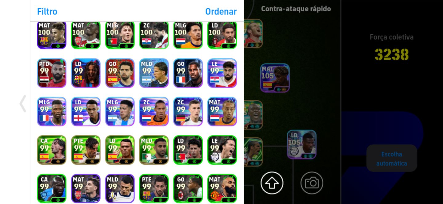 Conta Efootball - 3238 Over, Ibra 110, Bale 107, Seedorf 107, Yamal 105 e mt +