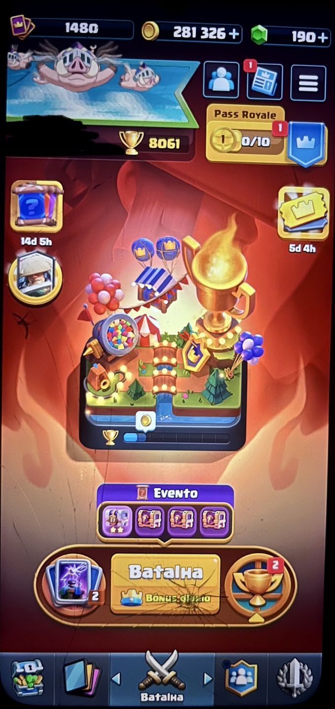 Clash Royale | 8.061 Troféus | 121/122 Cartas | Torre Nv. 15