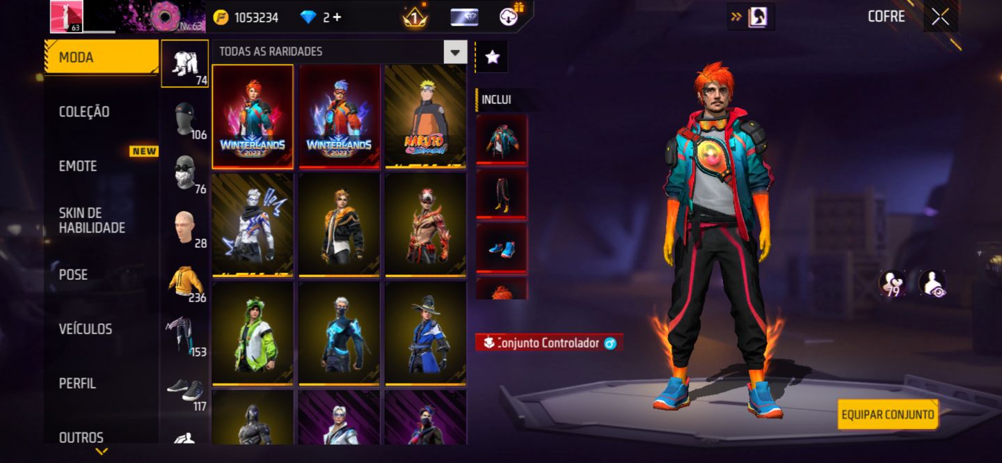 CONTA FREE FIRE 8 ANOS, MUITO GEMADA!