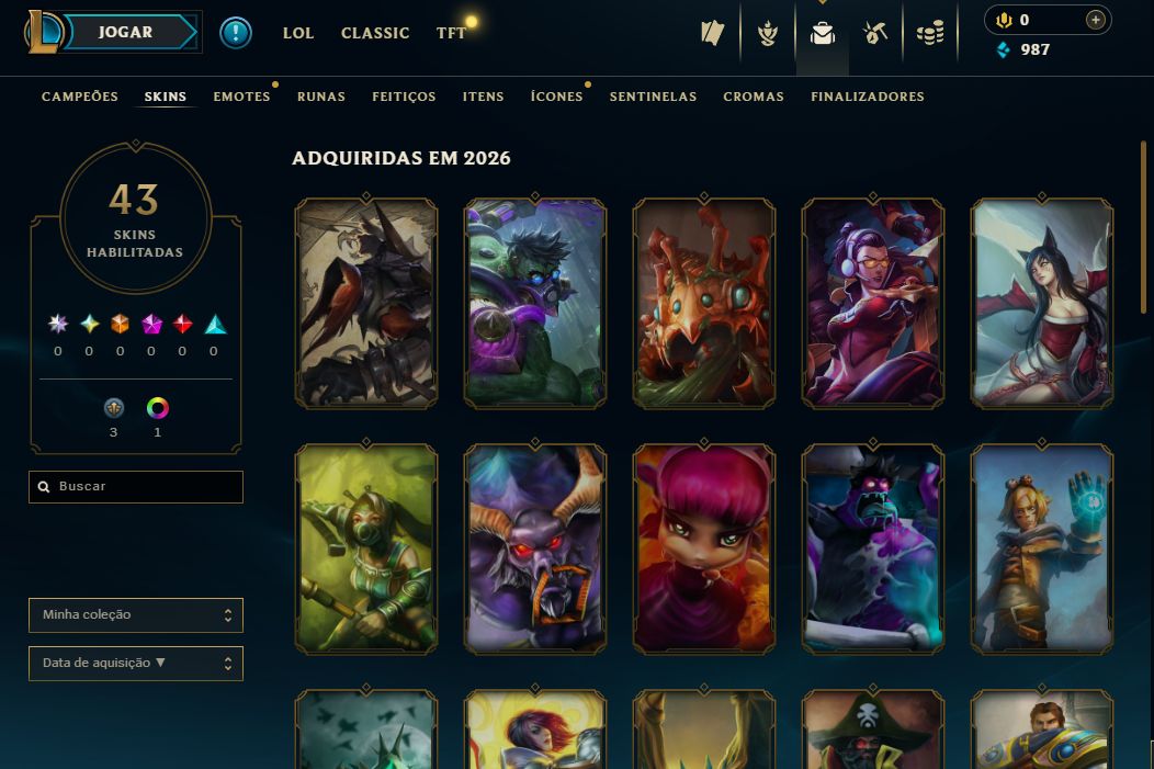 [Entrega Automática] Conta Lol Ouro, 43 Skins, Honra 4, 63 Campeões, Upada À Mão