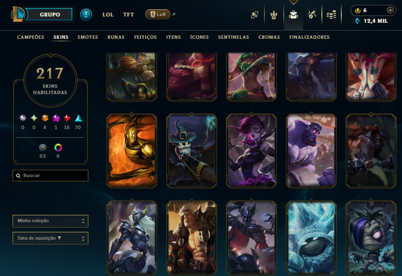 Conta LoL 217 Skins + All Champs | Gold/Esmeralda TFT | 2015