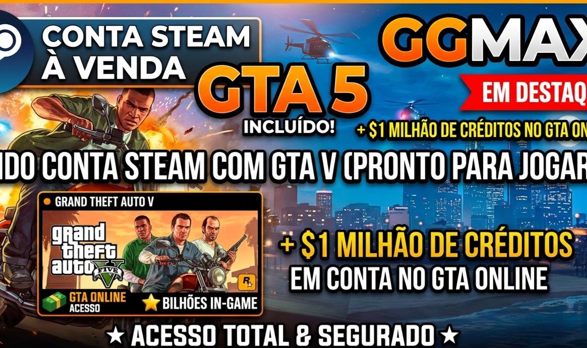 Conta steam gta V online 1 milhao de creditos! Full acesso!