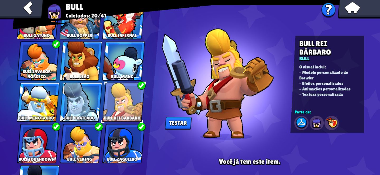 Conta de Brawl Stars antiga