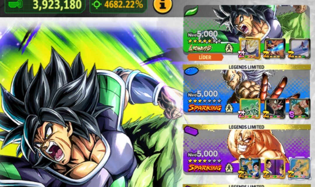 DESCONTO 24 HR | CONTA DRAGON BALL LEGENDS COM BROLY LEGEND FULL CARTA Z/Z+