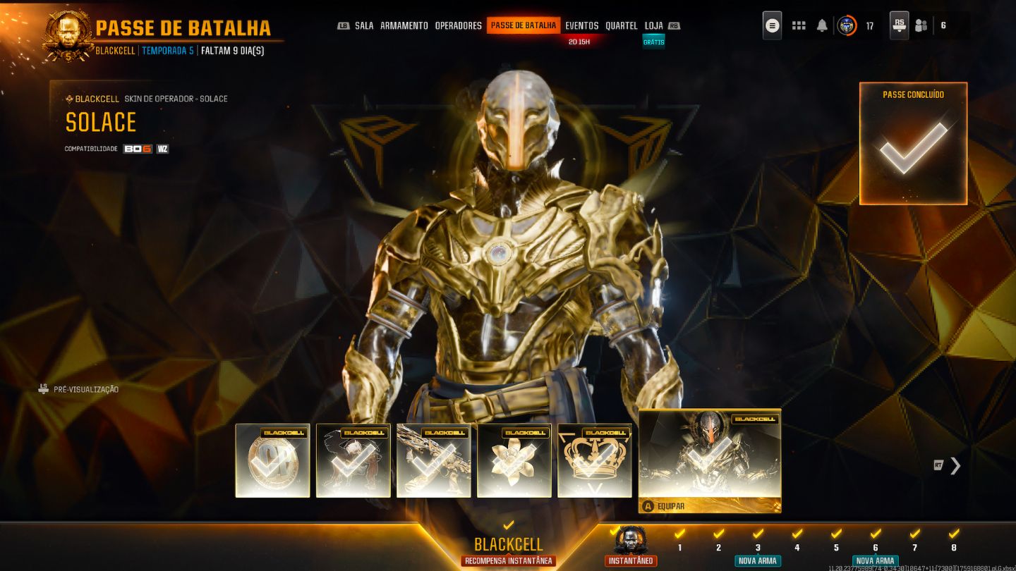 Conta bo7 com todas camuflagens e skin lendaria horizonte nexus mais algun itens