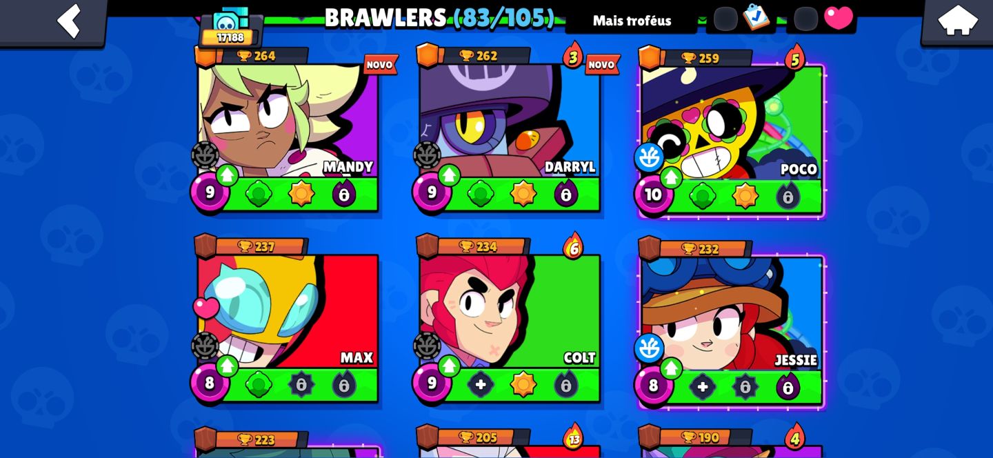 CONTA BRAWL STARS NO PREÇINHO ! (Tem muitas skins , moedas , prestígios e mais!)