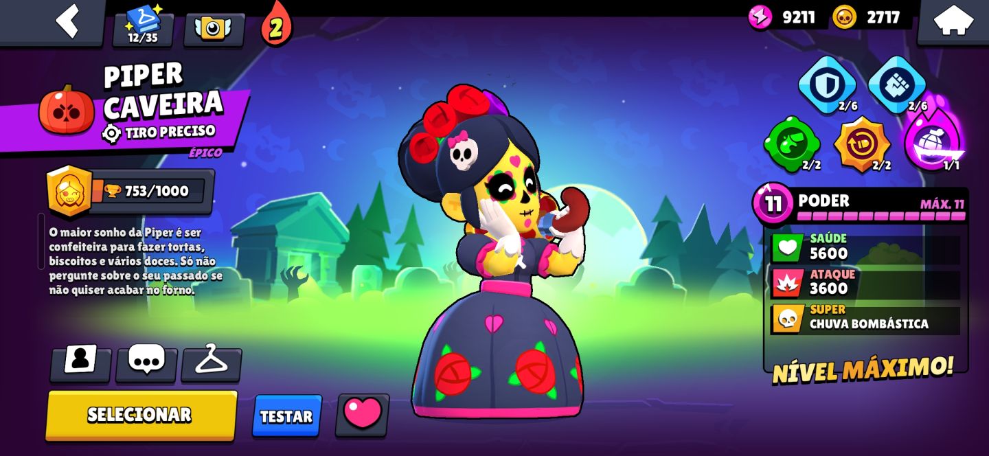 Conta piper caveira e penny duende