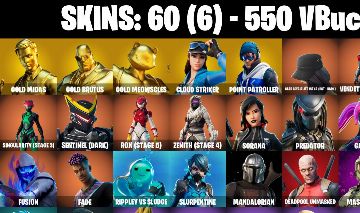 CONTA FORTNITE com Master Chief|Gold Midas|Gold Brutus|Gold Meowscles e 60 SKINS