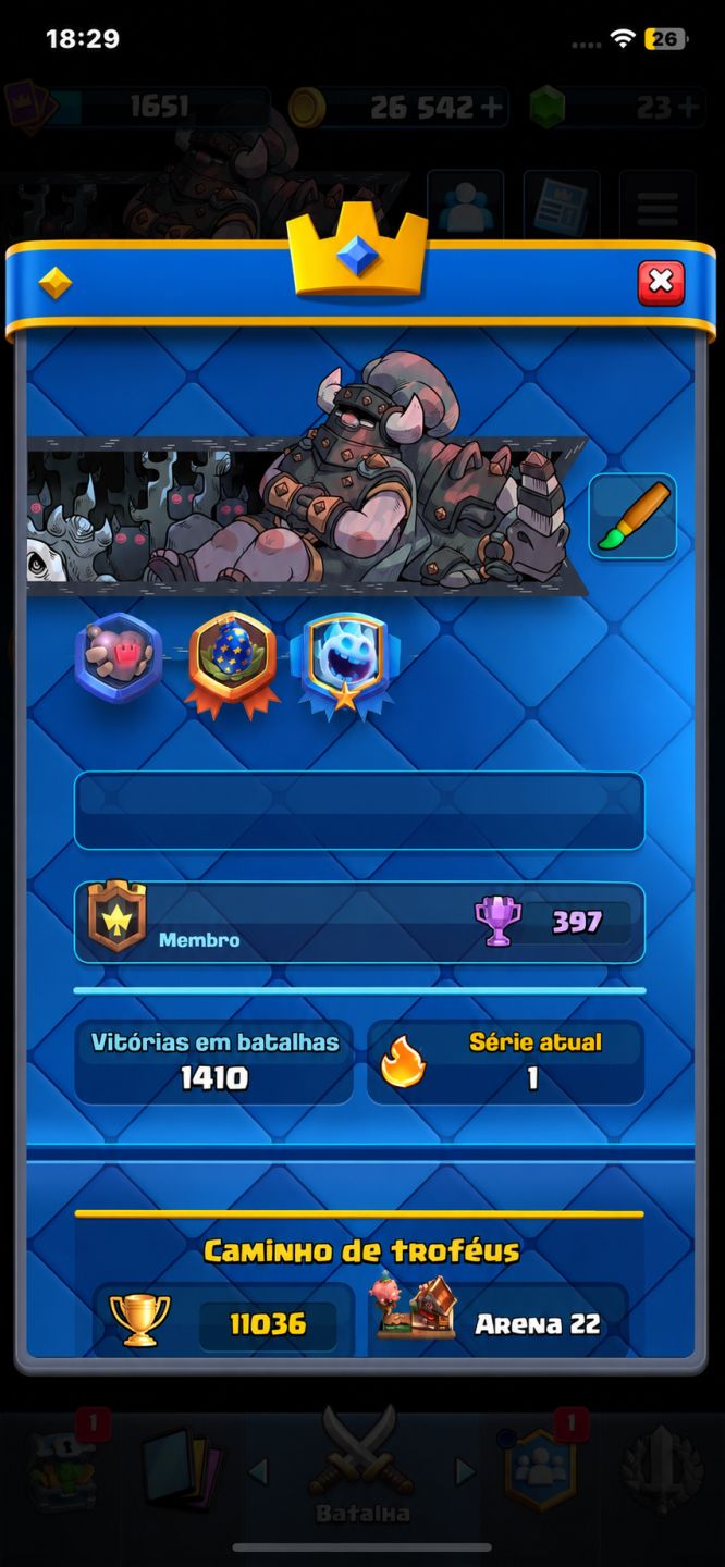 Conta Clash Royale upada, 11k de troféu
