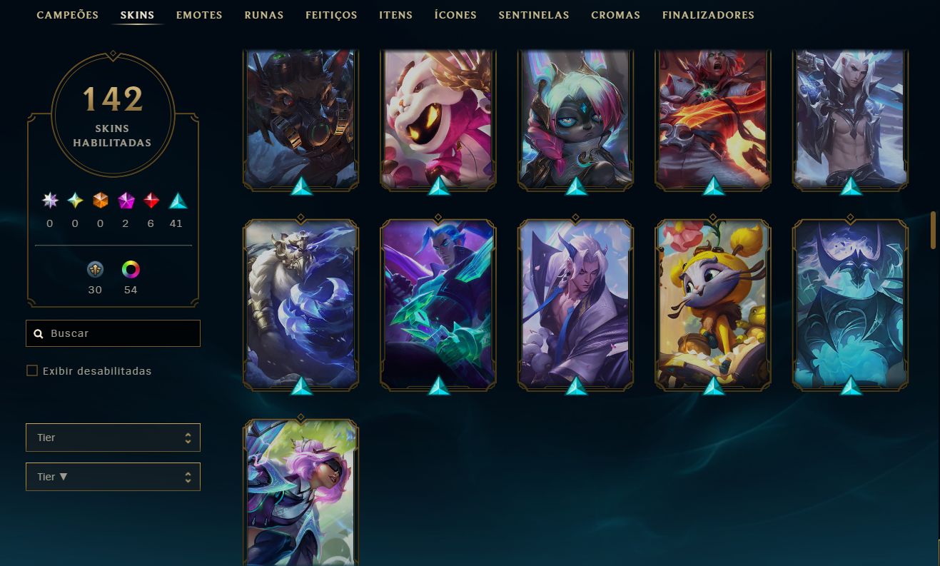 CONTA EX MESTRE 110 SKINS - ACEITO OFERTAS