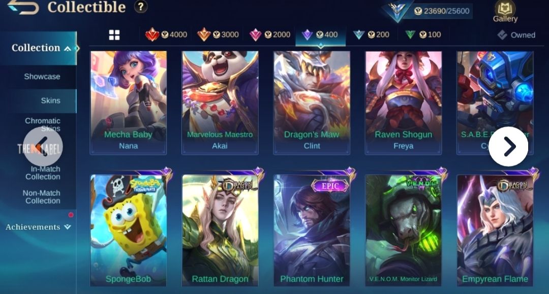 Conta mobile legends 120 skins