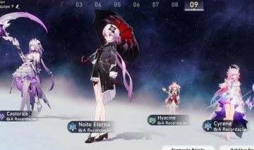 Honkai Star Rail End game Cyrene E2 Acheron E2S2 e vários times premiums