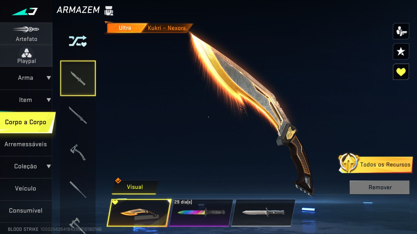 Conta de bloodstrike com faca e eterna