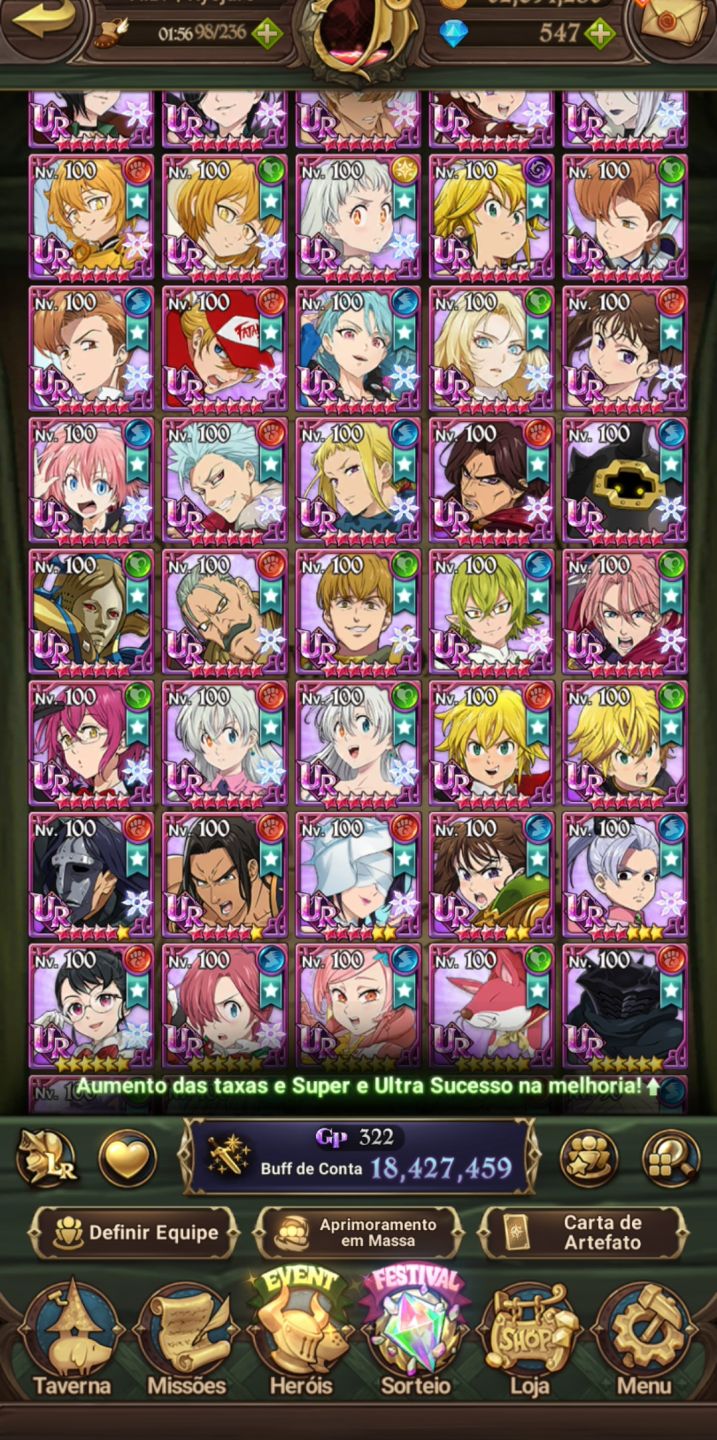Conta 7DS Grand Cross 18kk cc box