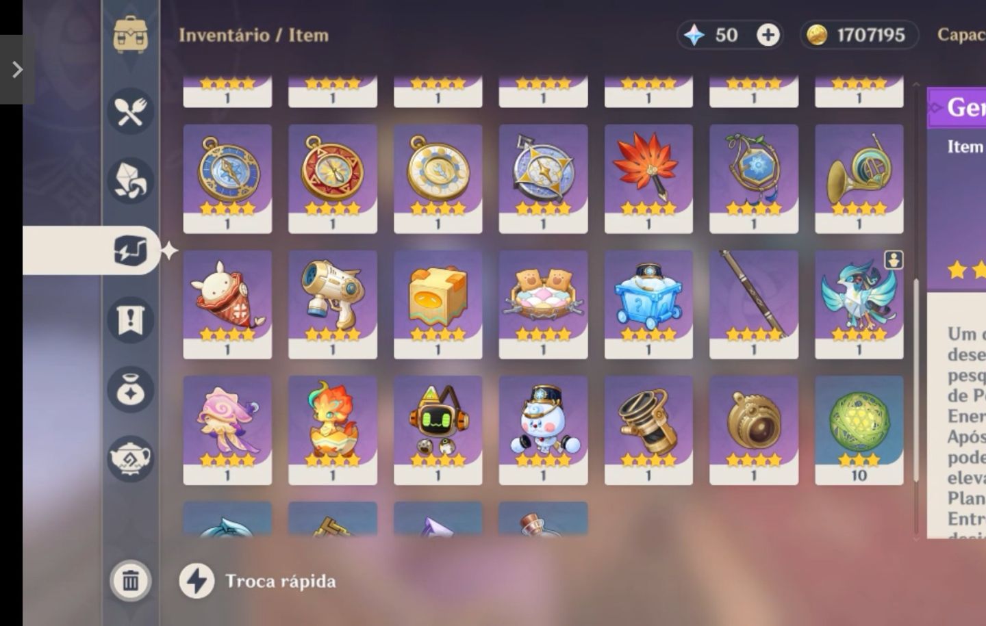 Conta Genshin+Star Rail+ ZZZ FireflyE2+DahliaE2S1(Skins Klee,Ayaka e Firefly)