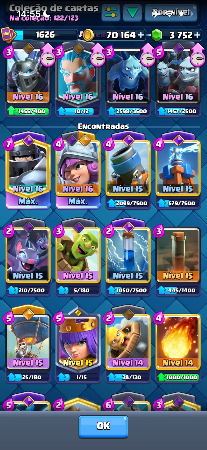 CONTA DE CLASH ROYALE BEM UPADA