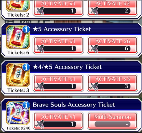 BBS/ 44239 Orbs/ Shuhei - Kensei - Ichigo/ 9245 Accessory Tickets