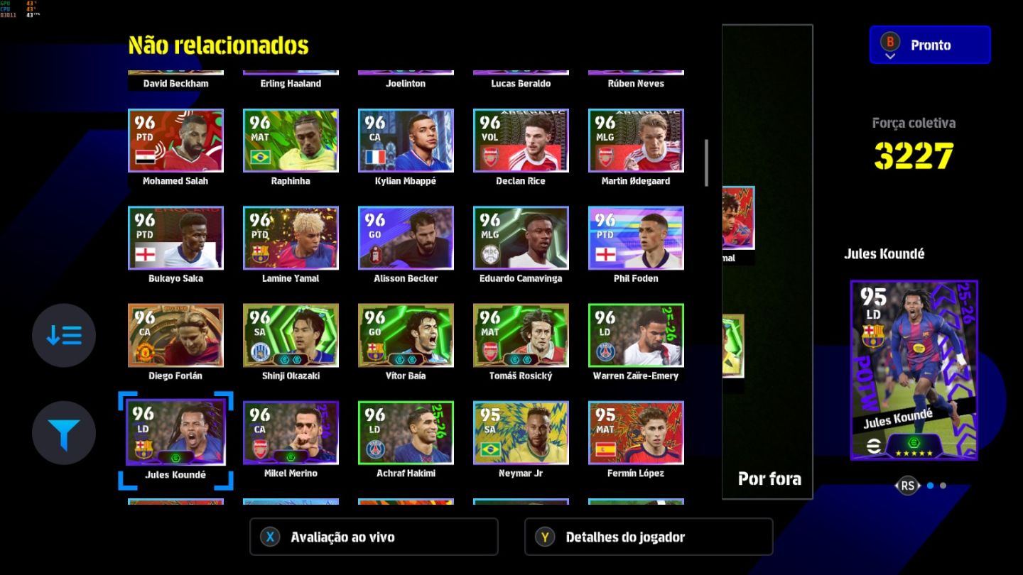 Conta PC Steam Pelé 108, Varane 107, Van Dick 105, Kahn 106, Bergkamp 105 e CIA