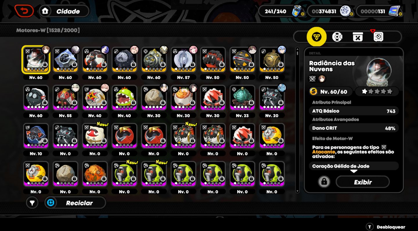 ZZZ NIVEL 57 COM YE SHUNGUANG M1 + TIME PREMIUM, REMIELLE, PROMEIA, ROXY, E MAIS