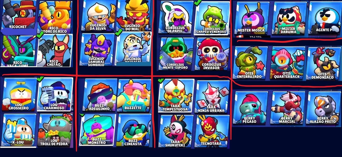 Conta Brawl Stars bem upada, Full Acesso 330+ Skins 106 Brawlers