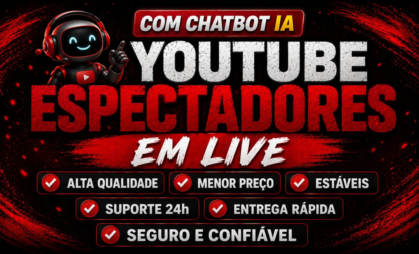 YOUTUBE Viewers Online PARA SUA LIVE + CHAT (MENOR PREÇO)