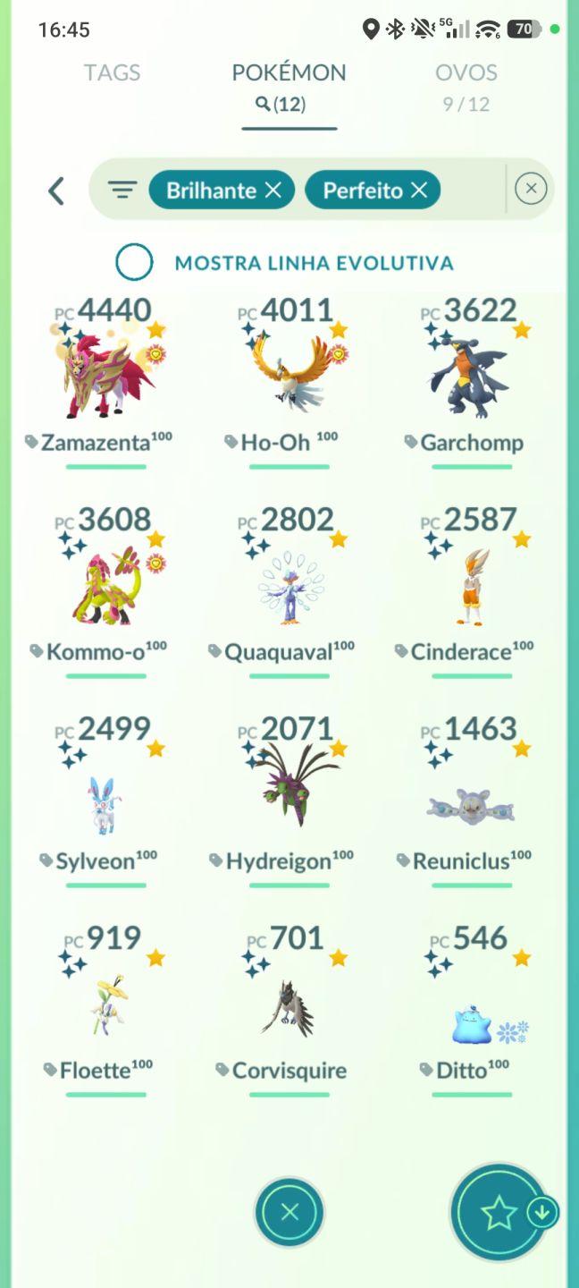 Conta Pokémon Go upada com Pokémons fortes.