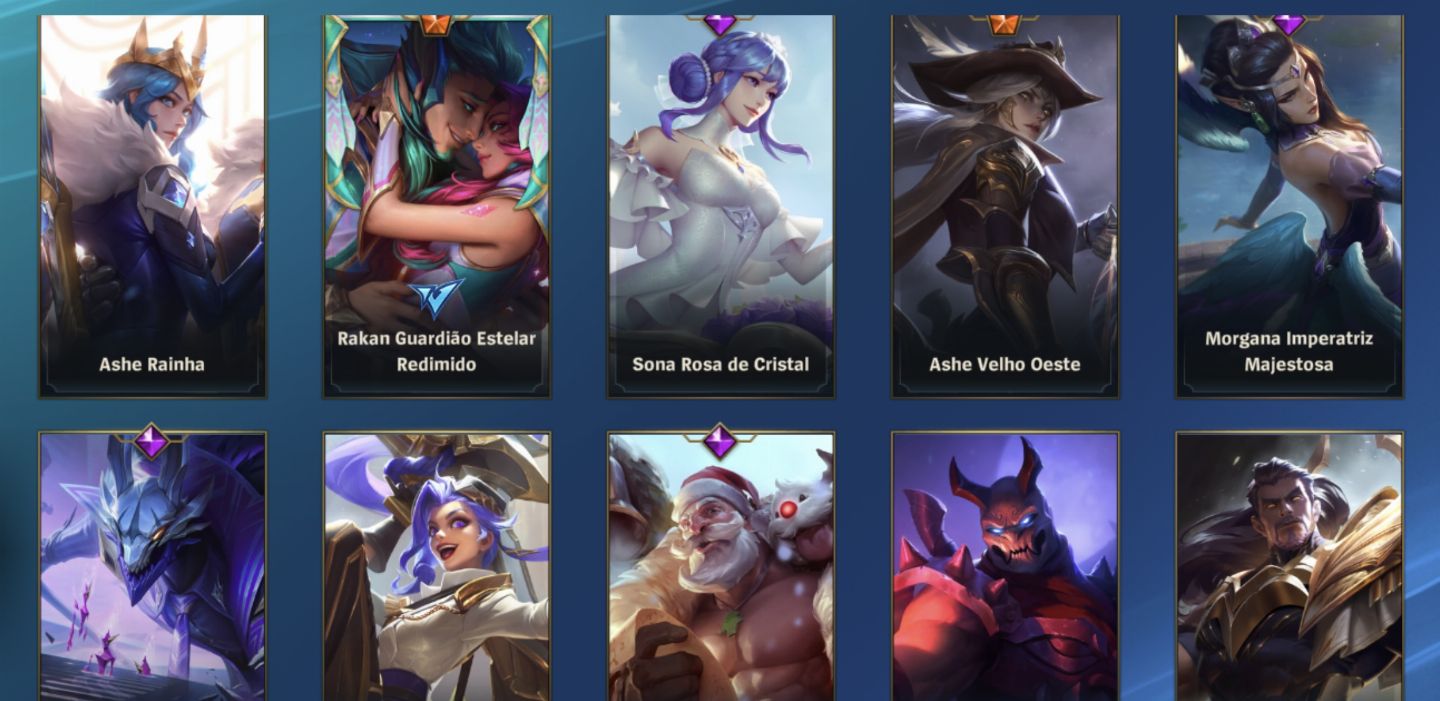 Conta wild rift com skins prestígio e lendárias.
