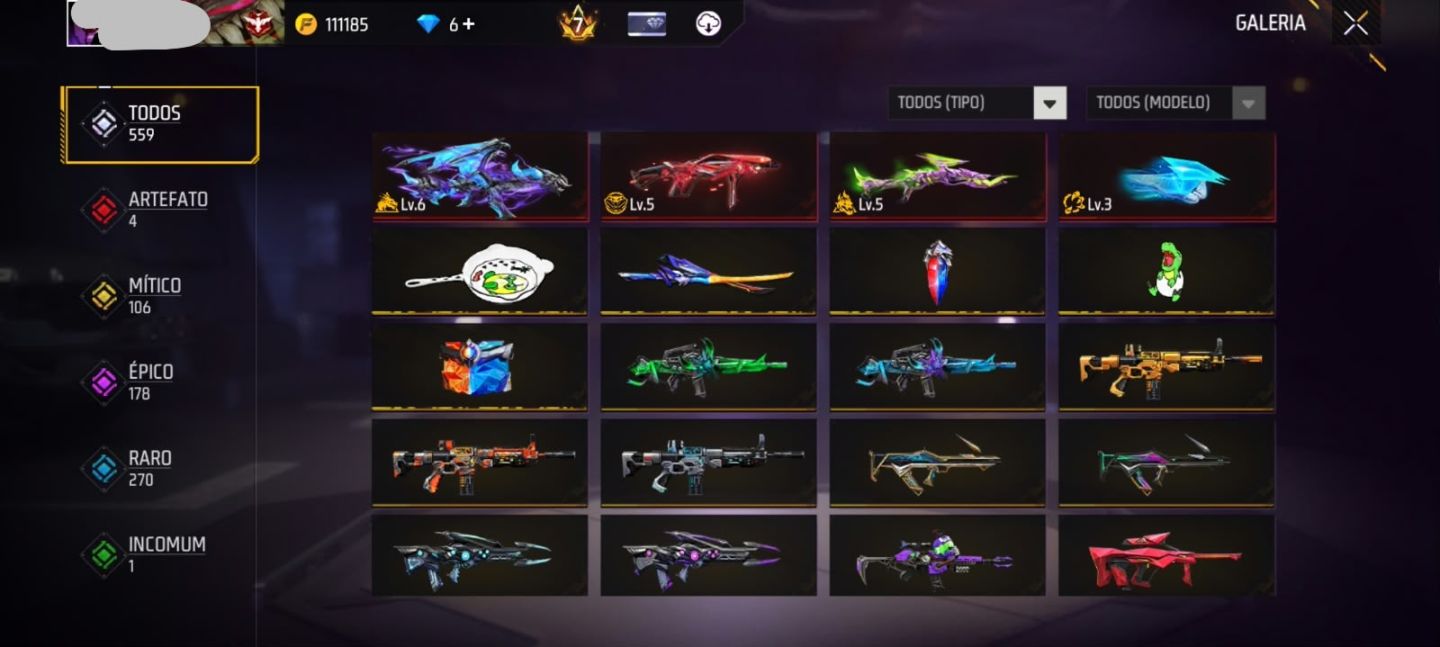 Conta Free Fire - PRIME 8 + RAGNAROK +600 Peitas (Recuperação ativa)