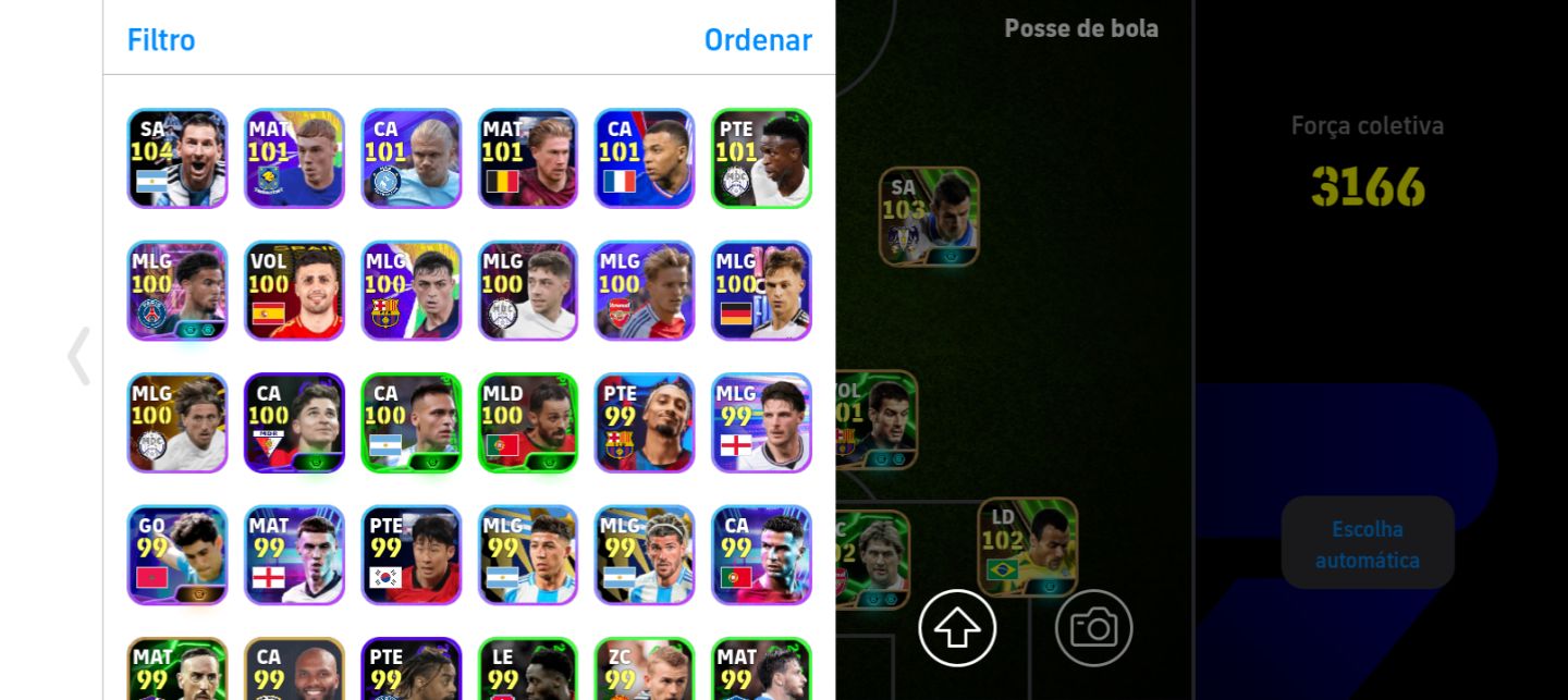 Conta de efootbal rara Messi 106 , Totti 103 entre outros