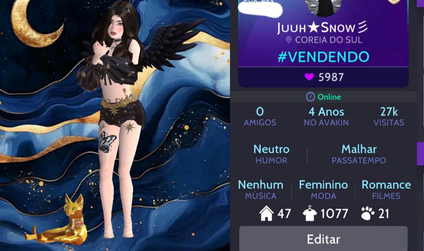 Conta de avakin feminina! Nivel 52