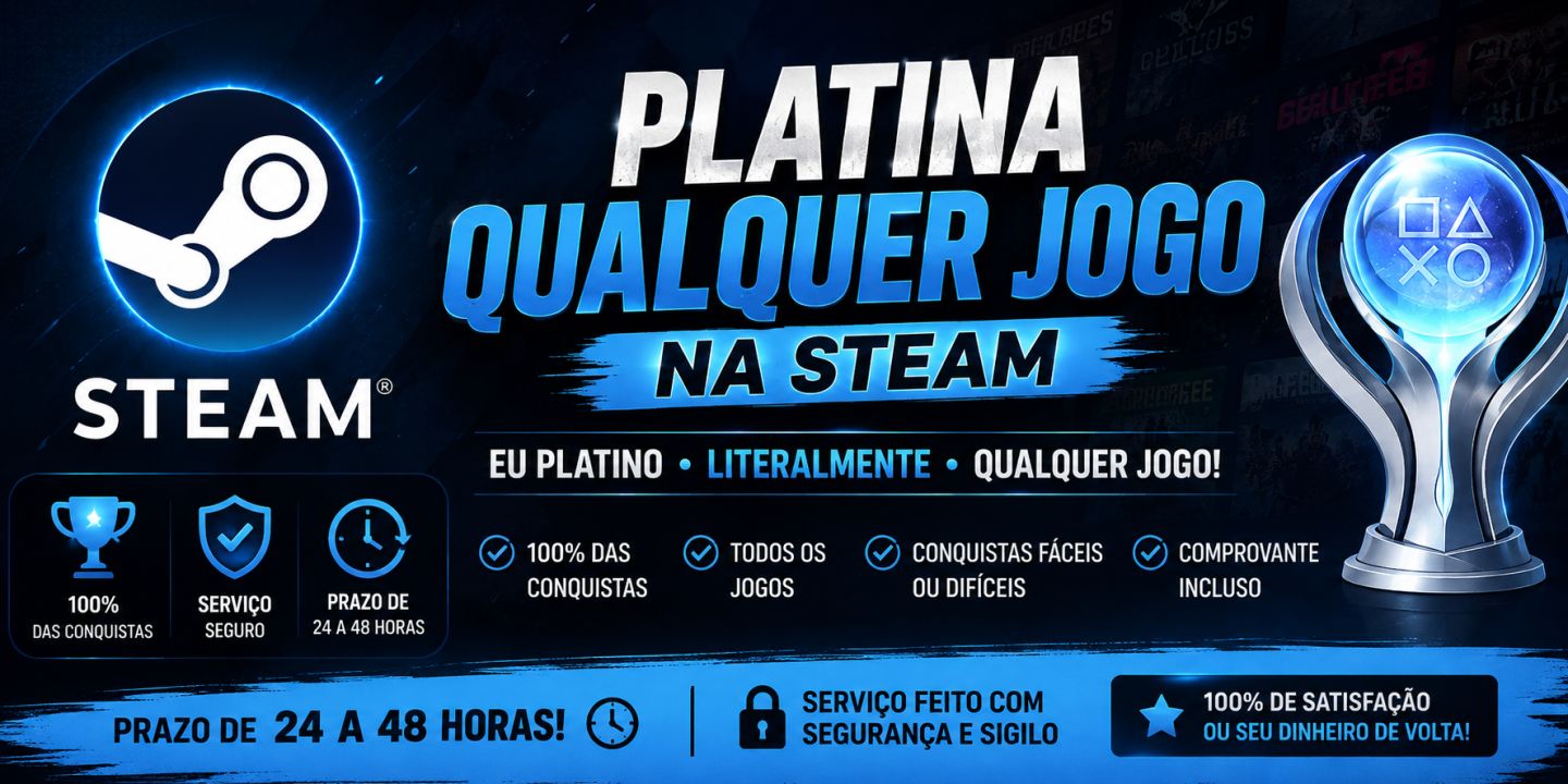 PLATINA DE JOGOS STEAM 100% DAS CONQUISTAS