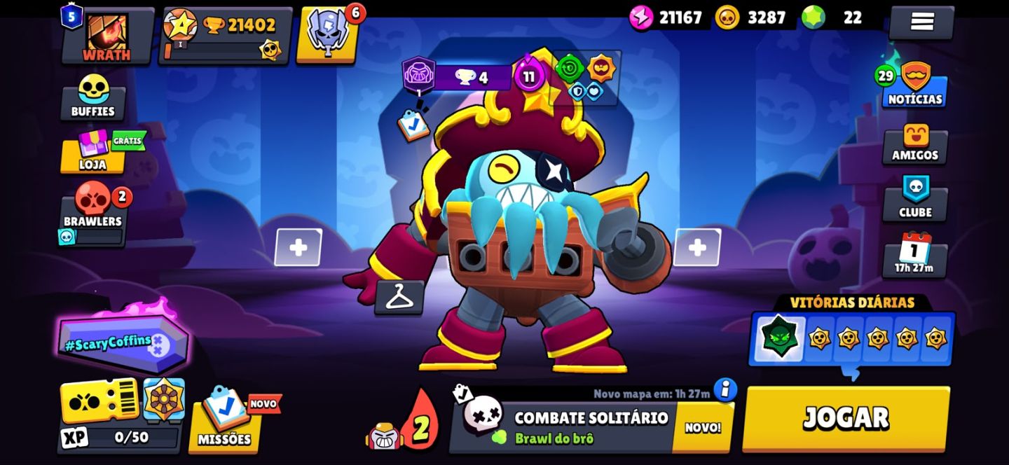 BRAWL STARS | 122 SKINS | 23 HIPERCARGAS | 7 BUFFIES | 21K TROFÉUS