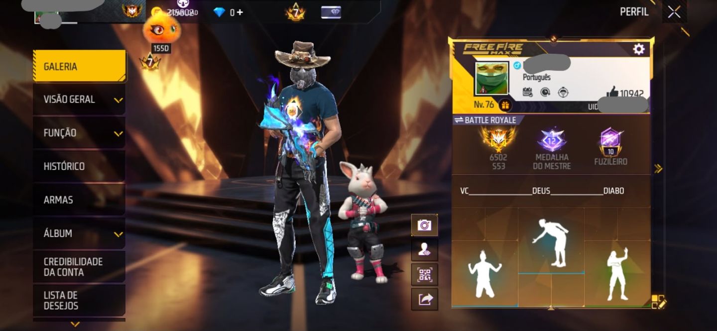 CONTA FF COM STEAMPUNK CONTA MUITO RARA COM APENAS 8 DÍGITOS