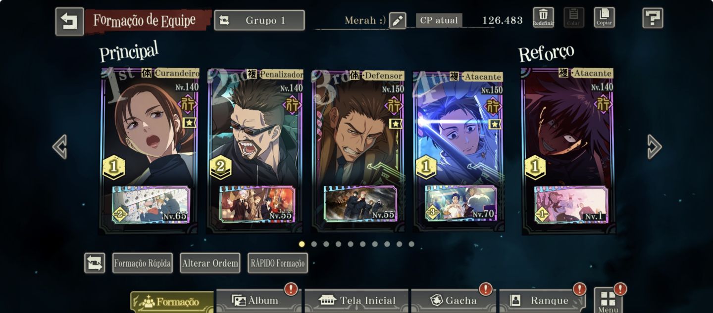 Conta JJK Parede 8 Limitado End game MUITO BEM UPADA 16K cubos Gojo 0.2 mahito