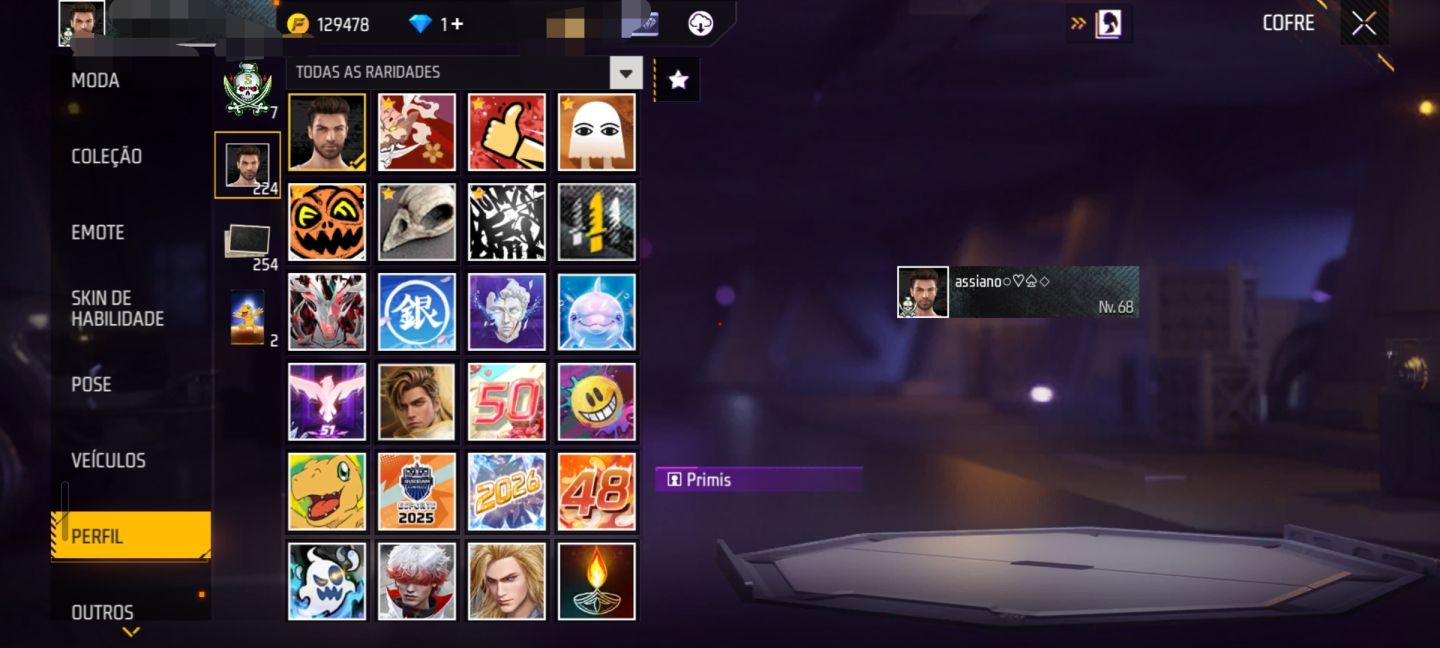 CONTA DE FREE FIRE COM 8 ANOS !/COM BASTANTE SKIN BONITAS, EVOLUTIVAS E RARAS !