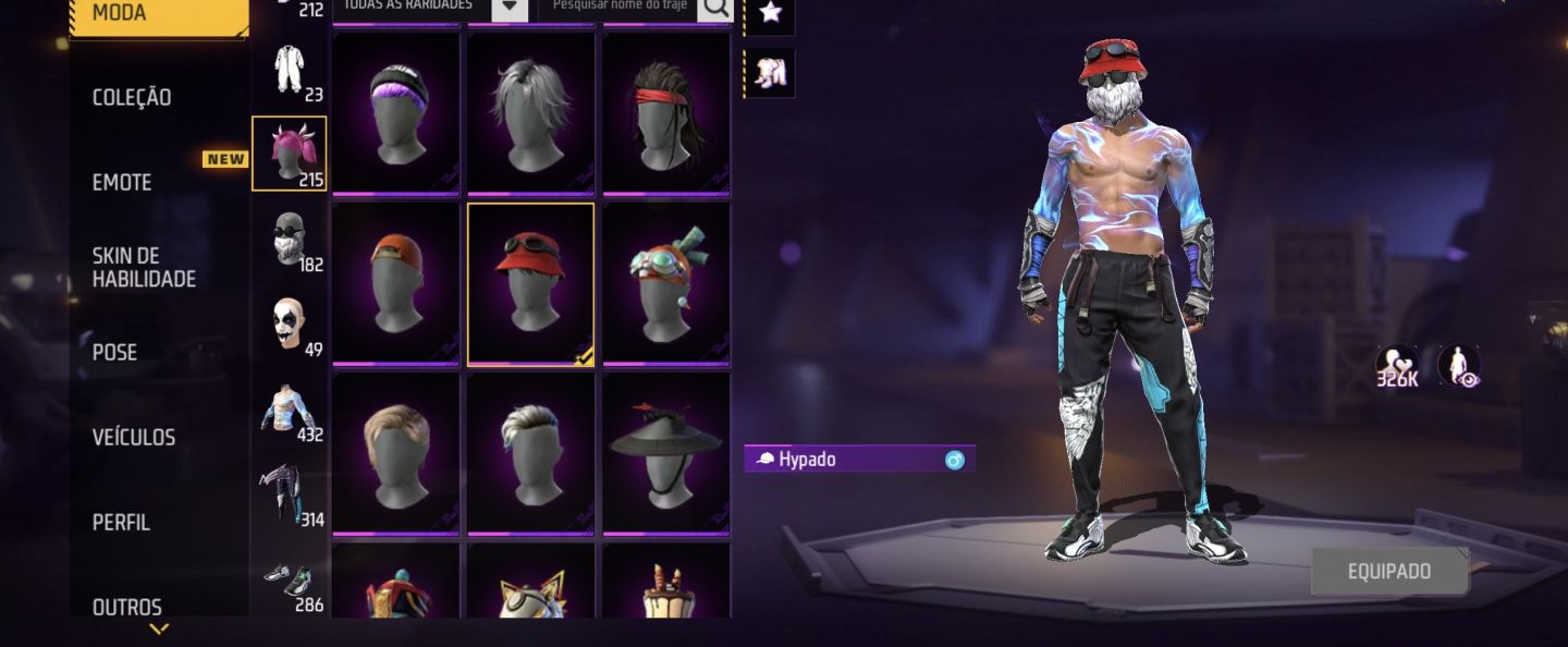 Conta de Free Fire muito rara, cm muitas skins raras
