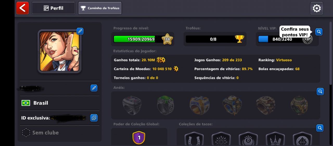 [MENOR PREÇO] - CONTAS 8 BALL POOL COM FICHAS/TACO/CASH - [ENTREGA AUTOMÁTICA]