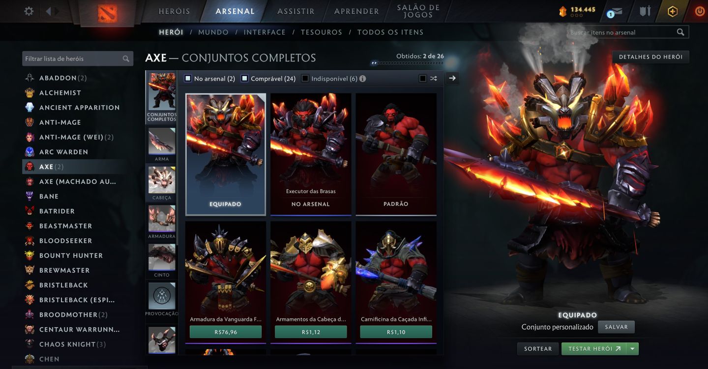 Conta Dota 2 com 4 Arcanas (Legion, Ogre, Zeus e Lina)