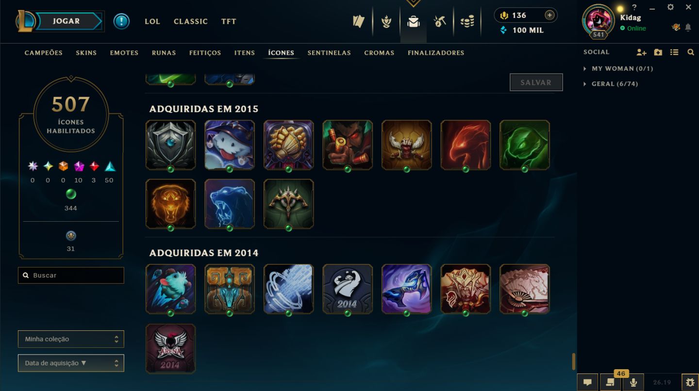 LOL 2014 | D1 75 PDL | EX-MESTRE | 234 SKINS | 4 ULTIMATE | 23 LENDÁRIAS