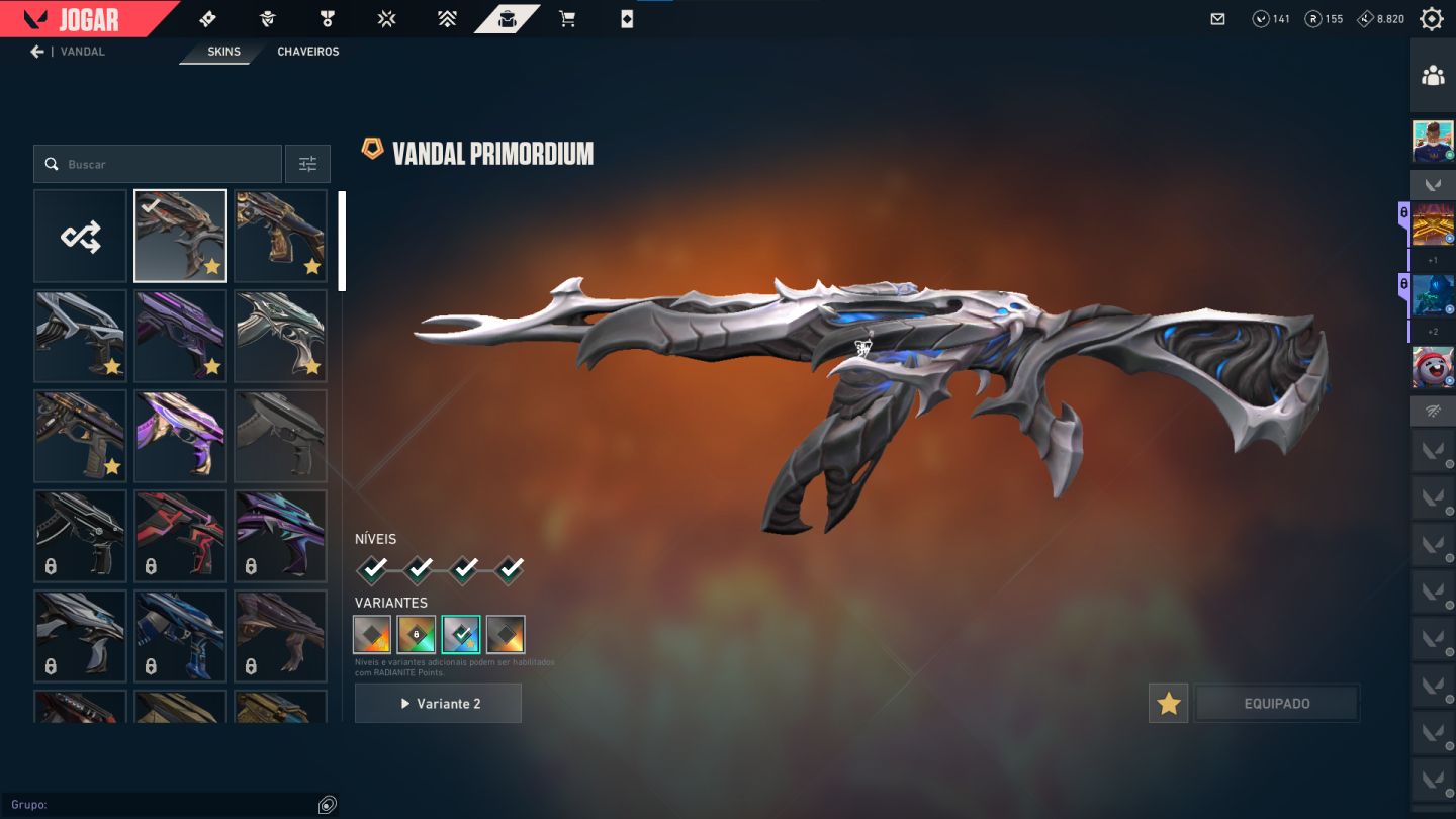 CONTA VALORANT MUITAS SKINS