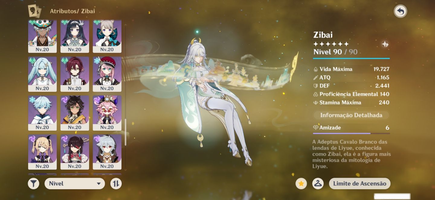Conta Genshin 24 t5(Zibai, Columbina, Arlecchino, 4 Arcontes etc)+ Honkai