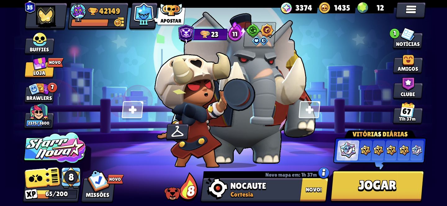 CONTA BRAWL STARS 42K TROFÉUS 35 Prestígios | 4 Skins Lendárias |