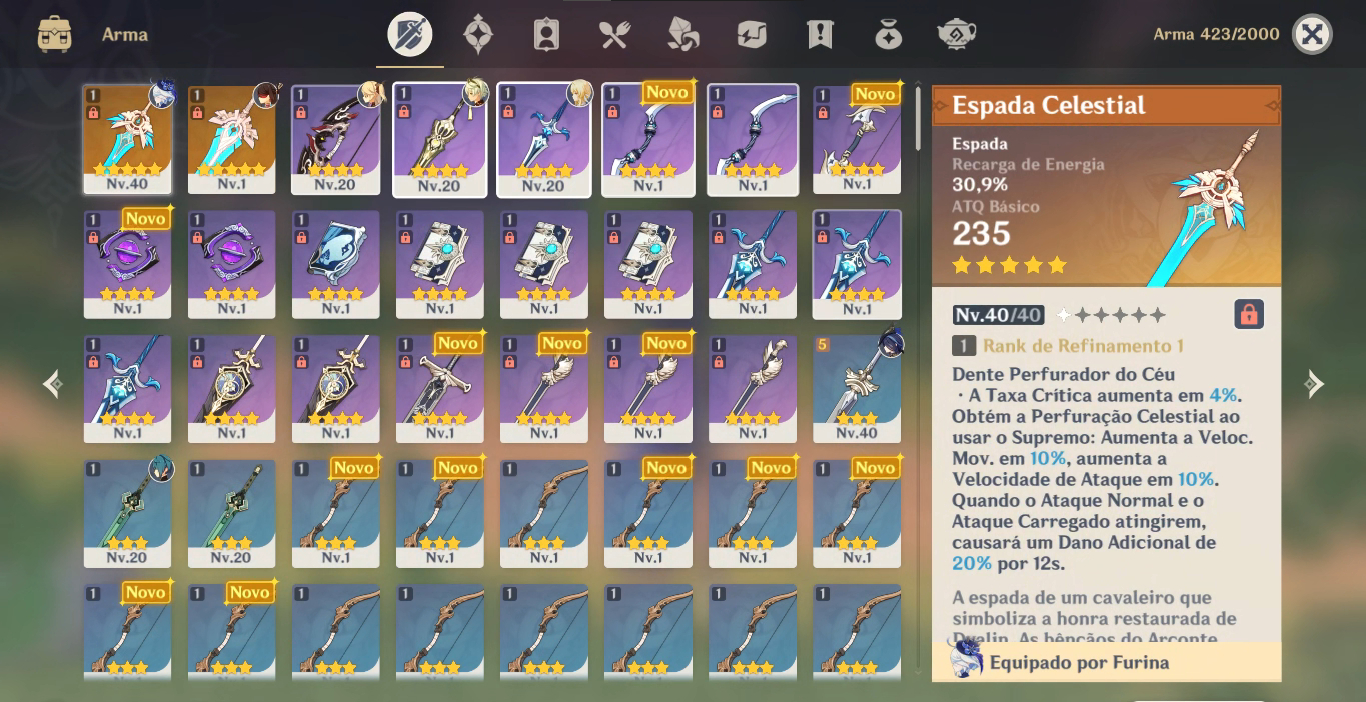 CONTA GENSHIN IMPACT 33 T5 + DIVERSOS T5 EM TODOS OS SERVERS