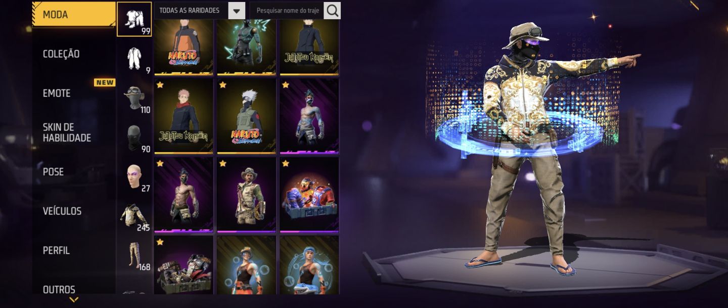 Conta free Fire antiga com 4,5,6,7 passe