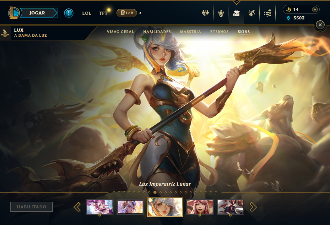CONTA MAIN LUX | ELEMENTALIST | 35 CAMPEÕES | NÍVEL 63 FULL ACESSO | +SKINS |SUP