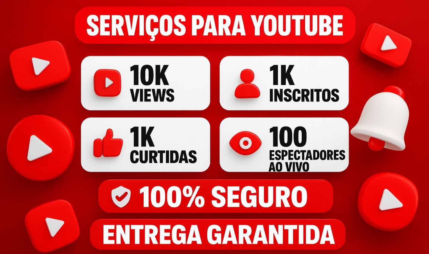 Youtube | Oferta Imbatível! Curtidas e Espectadores YouTube!