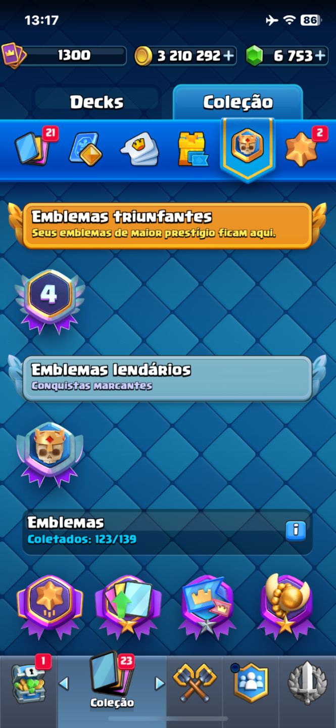 CONTA CLASH ROYALE 11.377 TROFÉUS | NÍVEL 15 | MUITOS RECURSOS