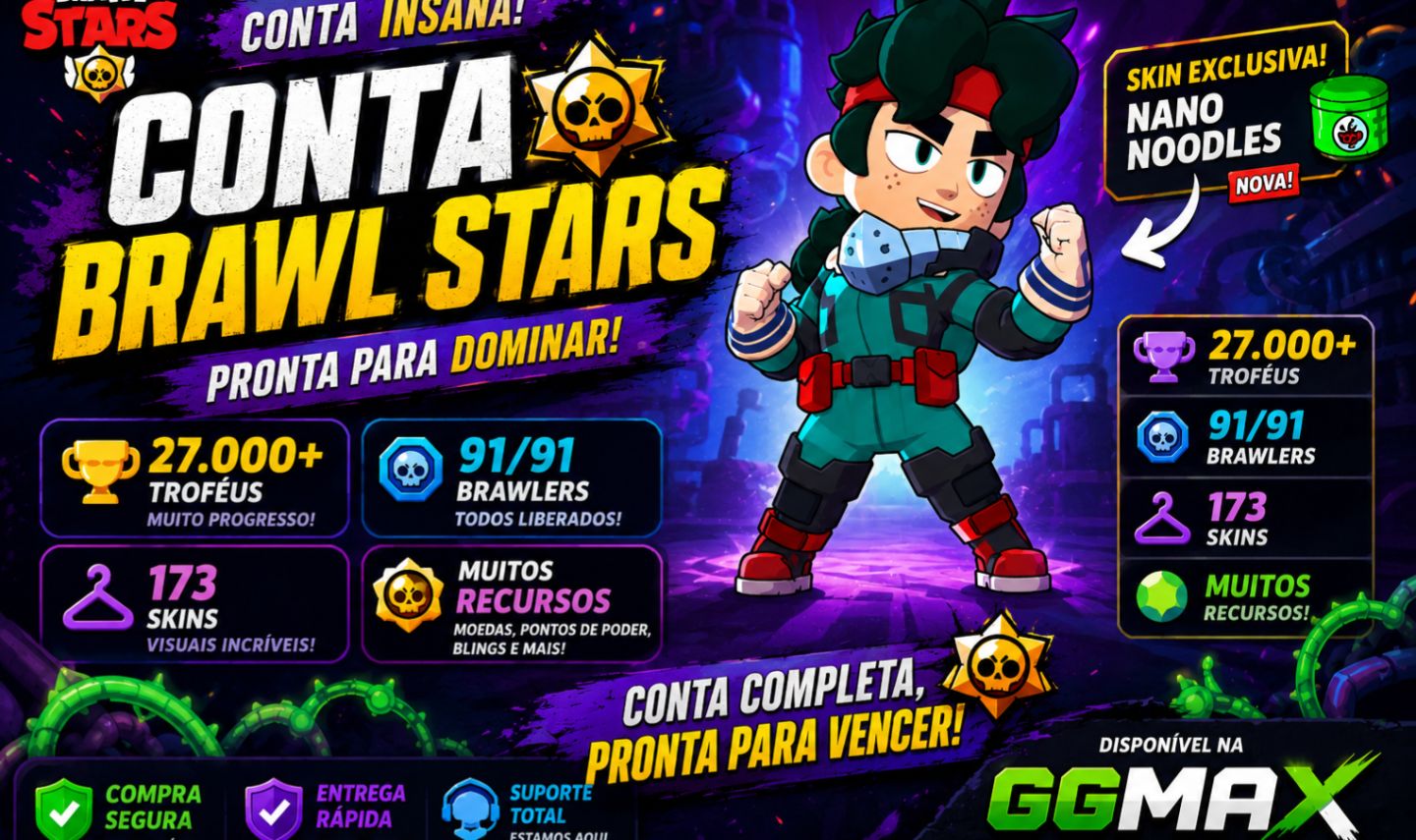 CONTA BRAWL PERFEITA PRA VOCÊ INICIAR, COM 78 BRAWLERS 173 SKINS E 27K DE TROFÉU