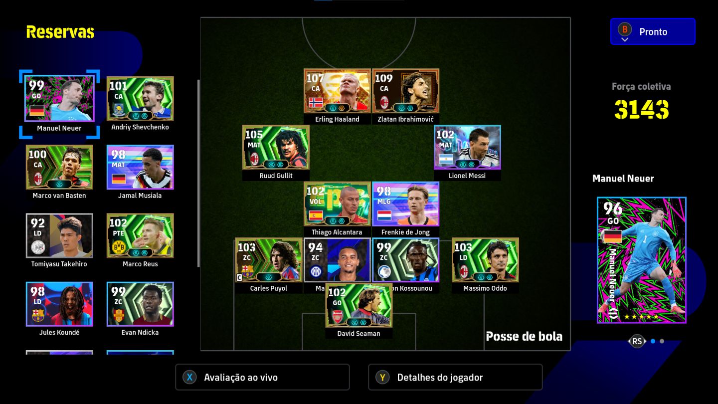 CONTA EFOOTBALL STEAM | HAALAND 107 + IBRAHIMOVIC 109 + GULLIT 105 + ODDO 103