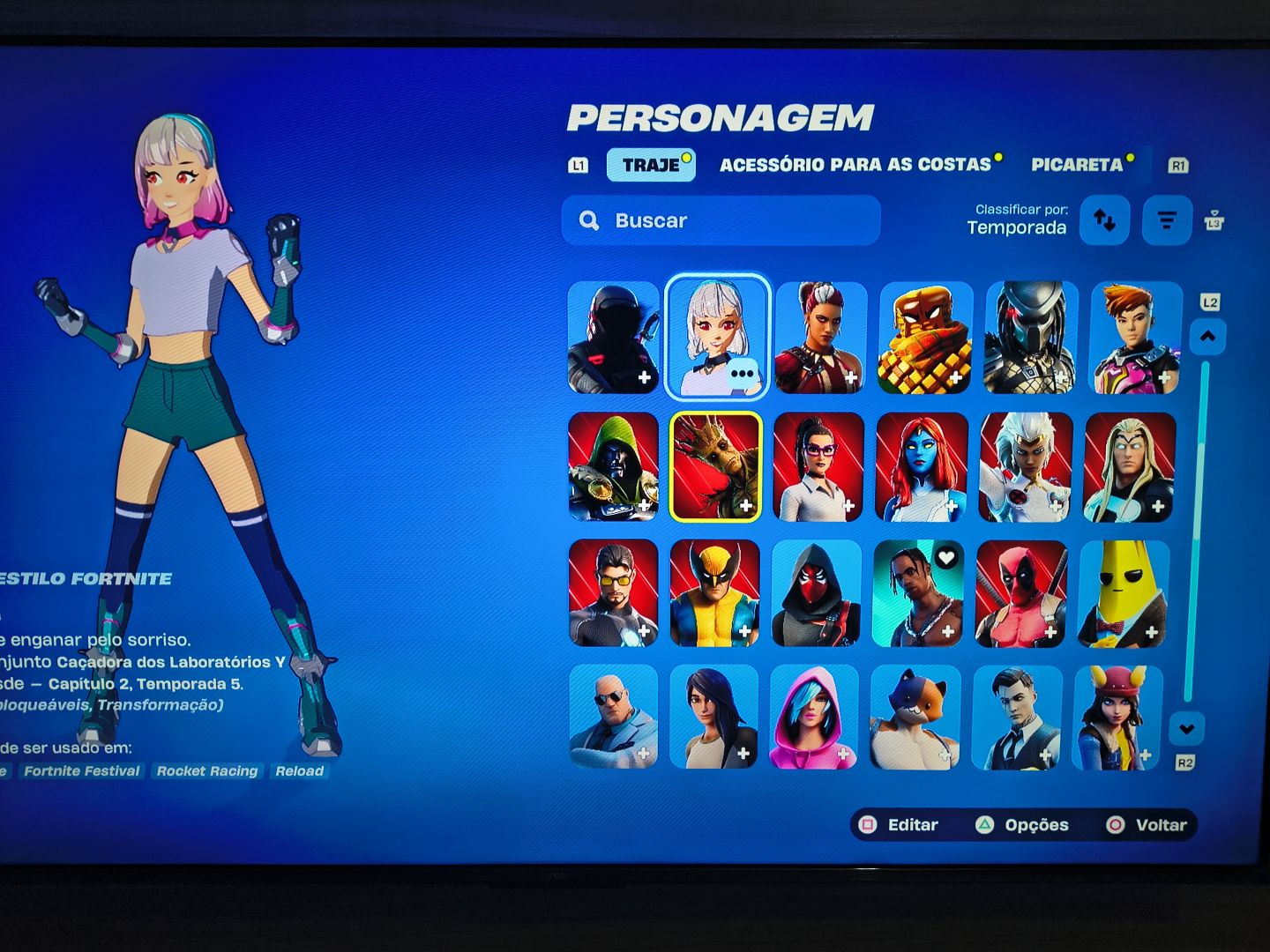 Conta Fortnite com 2 mil v-bucks